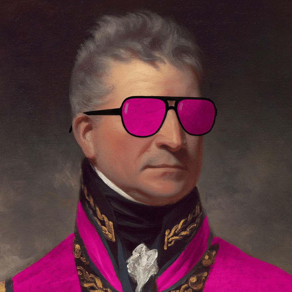 Admiral Awesome - Large Canvas Print - Neon Pink White