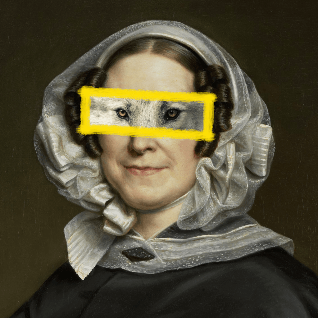 Grandma Wolf - Wolf Eyes Yellow Paint Art