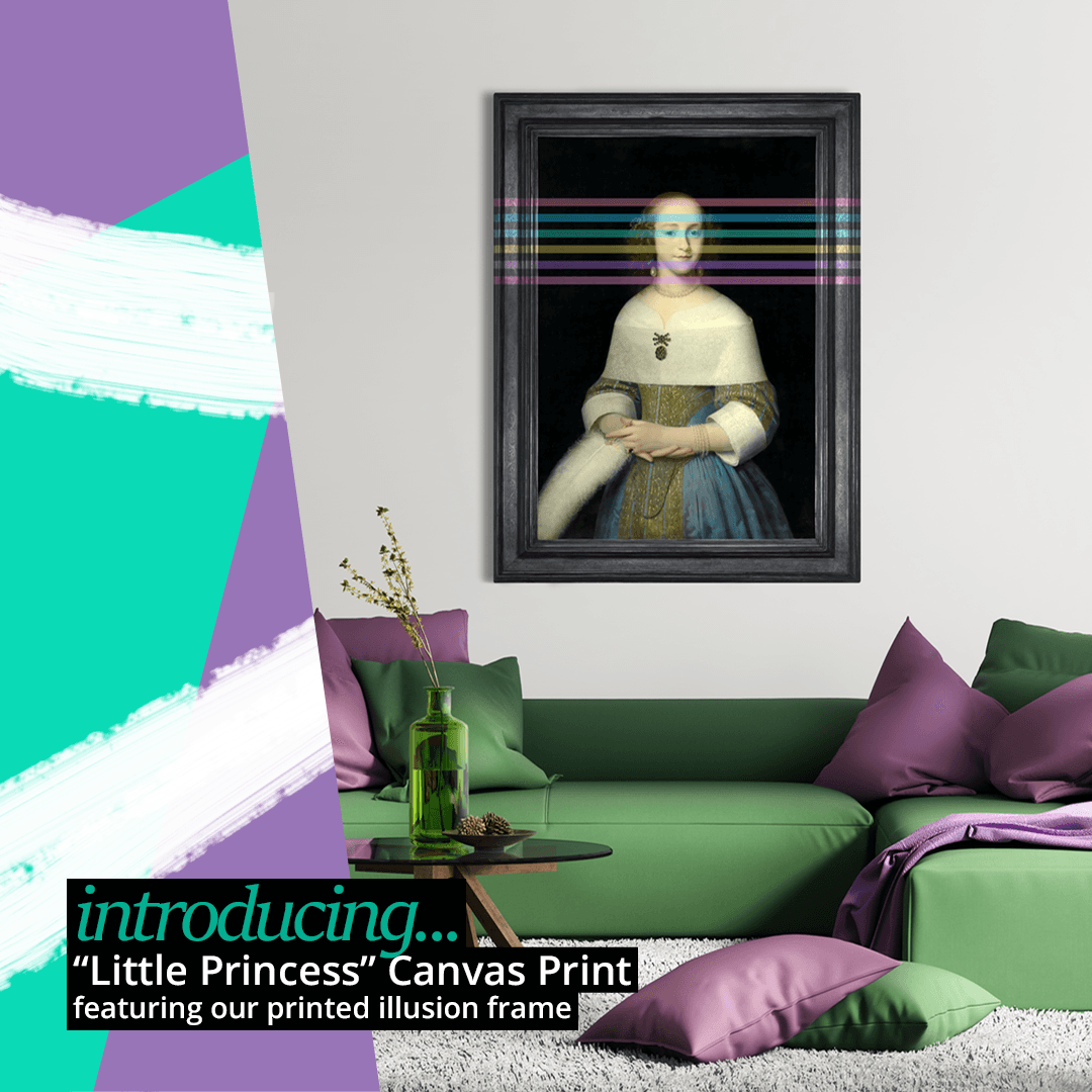 Introducing Little Princess - a Large Canvas Artwork in Pastels and Silver