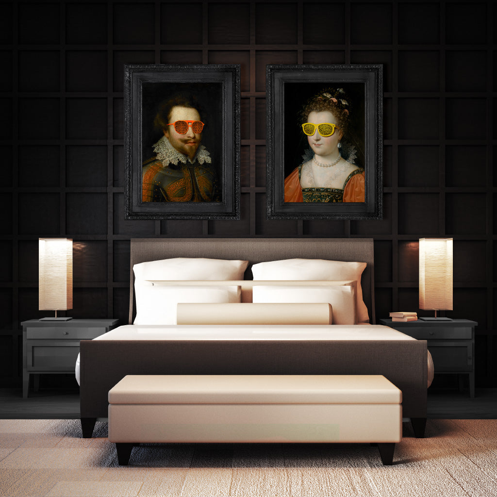 The Yellow Lady and The Orange Gent Canvas Print Pair