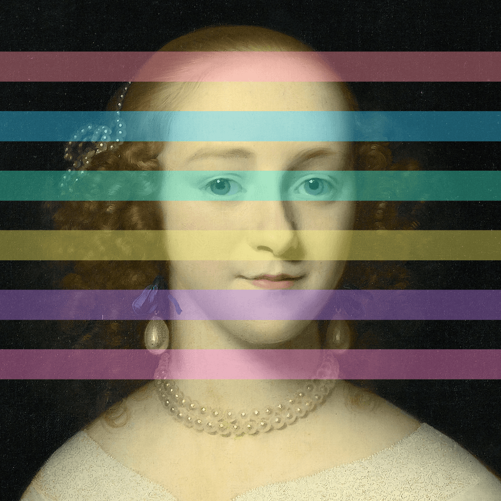 Little Princess | Large Canvas Artwork Vertical Lines