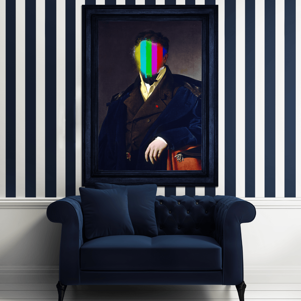 Sir Splat Canvas Print - Pop Art Decor Ideas - Striped Walls