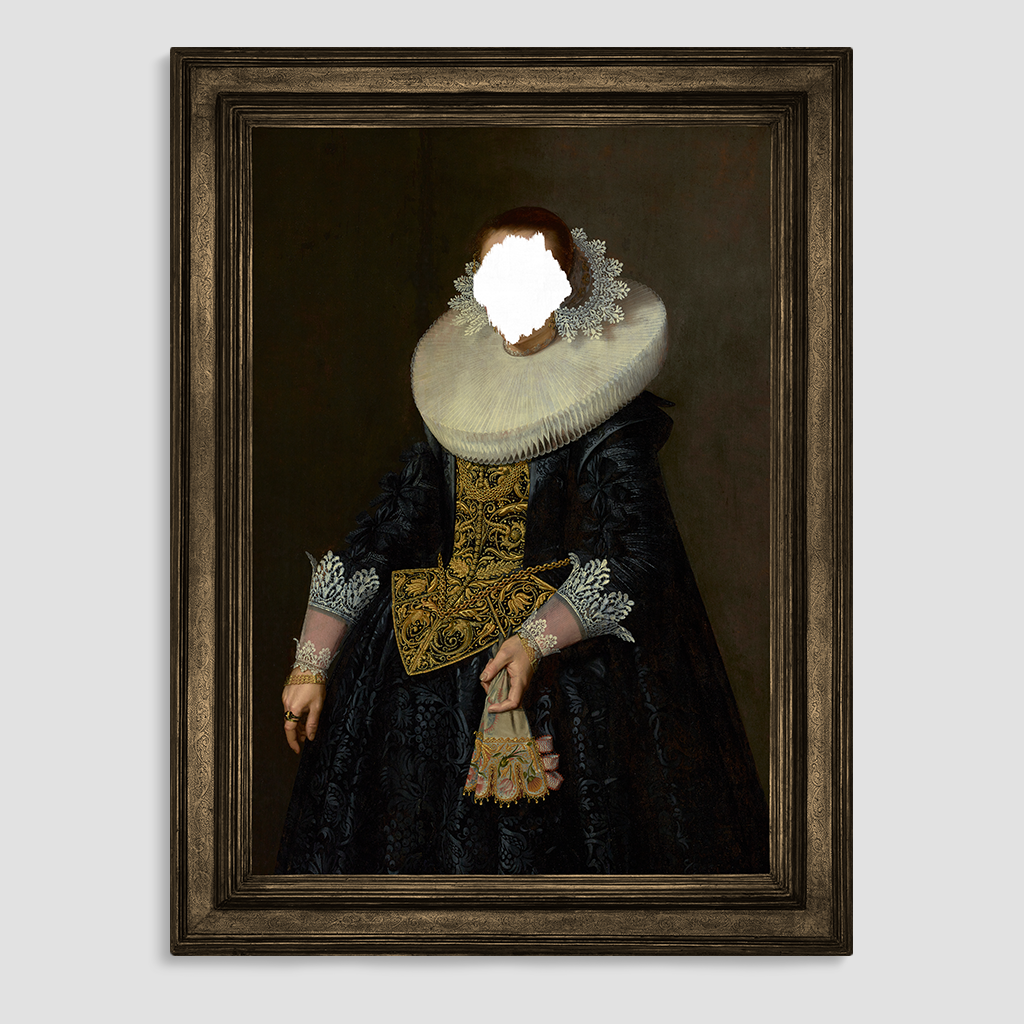 Defaced Portrait of a Woman - Canvas Print