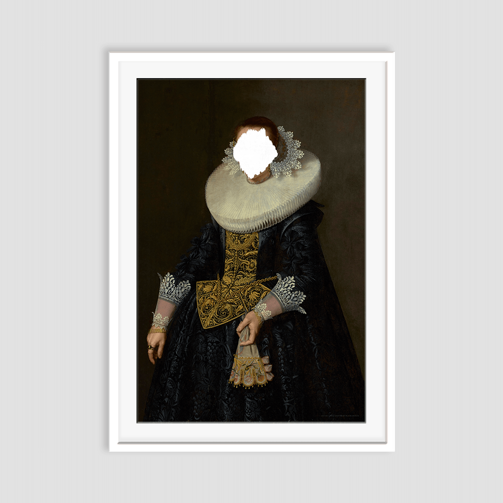 Defaced Portrait of a Woman - Framed Print